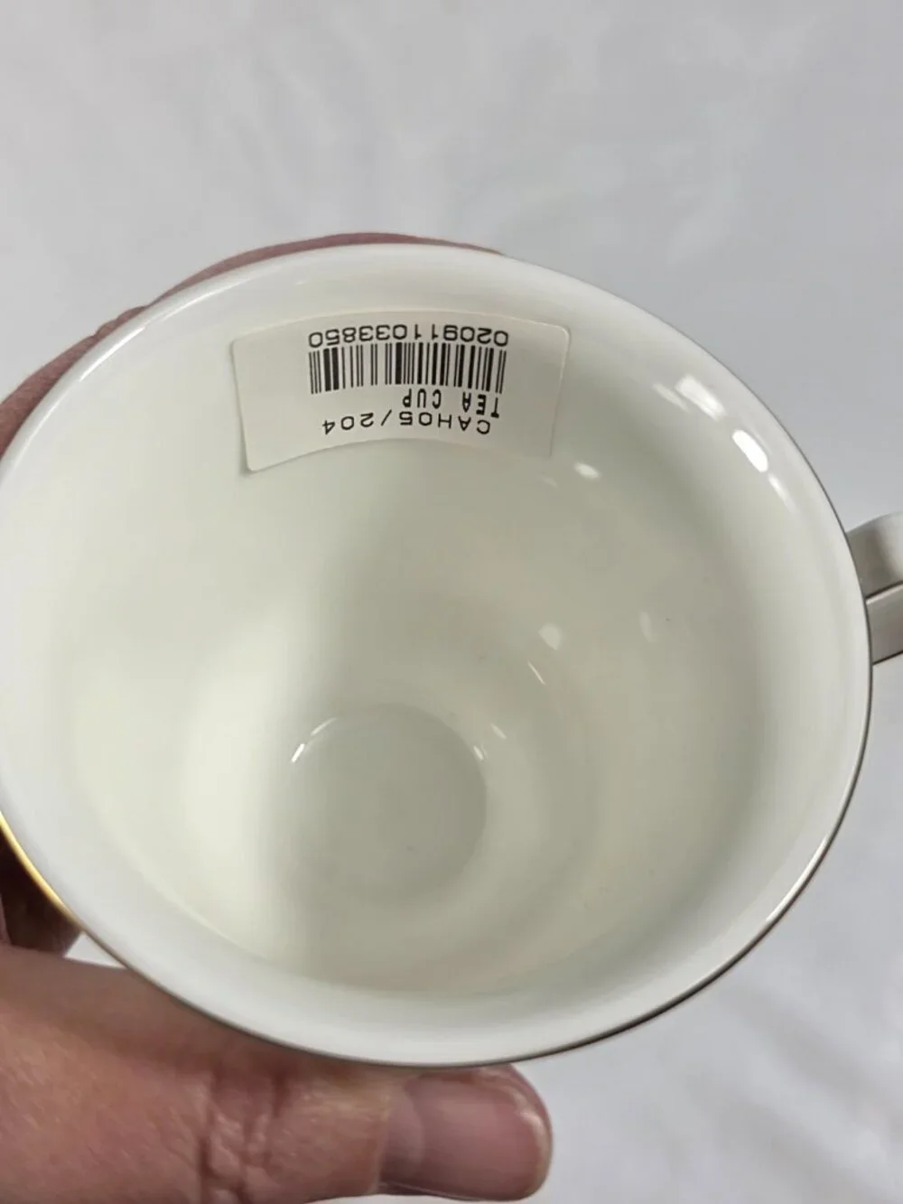 ONE Mikasa Academy Bone China Cup & Saucer Set White with Black & Gold Band